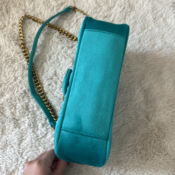 Gucci Blue and Gold Crossbody Bag with Quilted Leather - Picture 6 of 7
